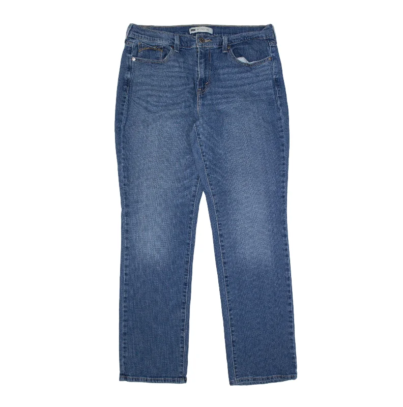 LEVI'S 505 Jeans Blue Denim Slim Straight Stone Wash Womens W31 L32