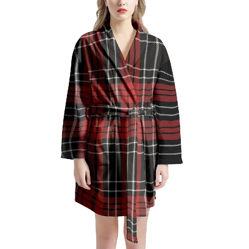 Christmas Red Plaid Scottish Women's Robe