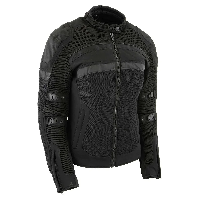 Milwaukee Leather MPL2775 Black Armored Textile Motorcycle Jacket for Women - All Season Jacket w/ Removable Liner Best women's jackets for winter Milwaukee Leather MPL2775 Black Armored Textile Motorcycle Jacket for Women - All Season Jacket w/ Removable Liner Best women's jackets for winter