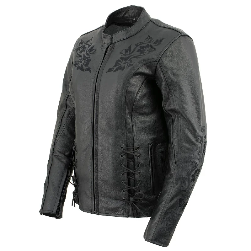 Xelement XS2030 Women's 'Gemma' Solid Black Leather Embroidered Jacket with X-Armor Protection Women's warm jackets Xelement XS2030 Women's 'Gemma' Solid Black Leather Embroidered Jacket with X-Armor Protection Women's warm jackets