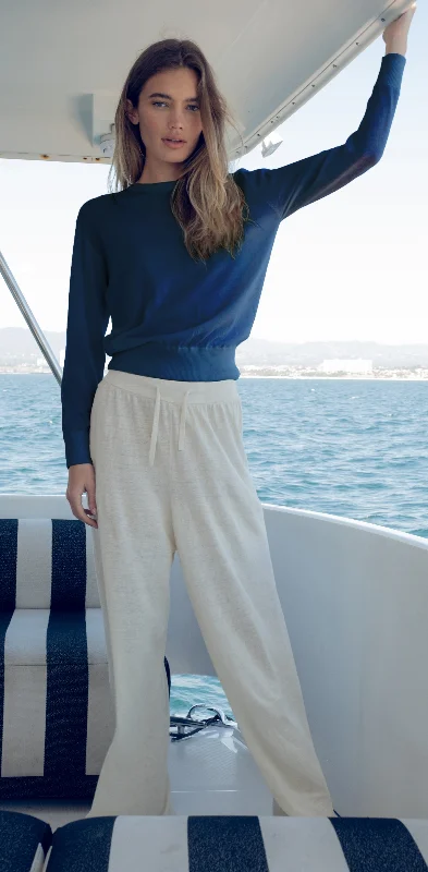 Kathryn McCarron Marguerite Paper Thin Cashmere Sweater Navy Cashmere sweaters
