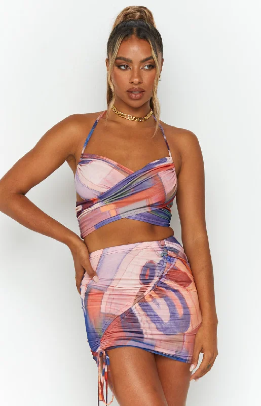 Aimee Multi Mini Skirt High-Waist Skirt Look