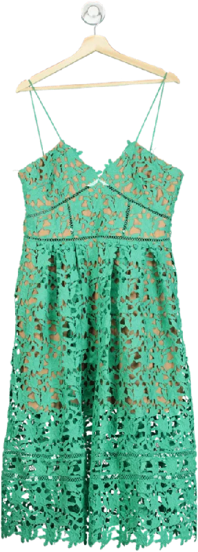 Self-Portrait Spearmint Azaleea lace Midi Dress UK 16