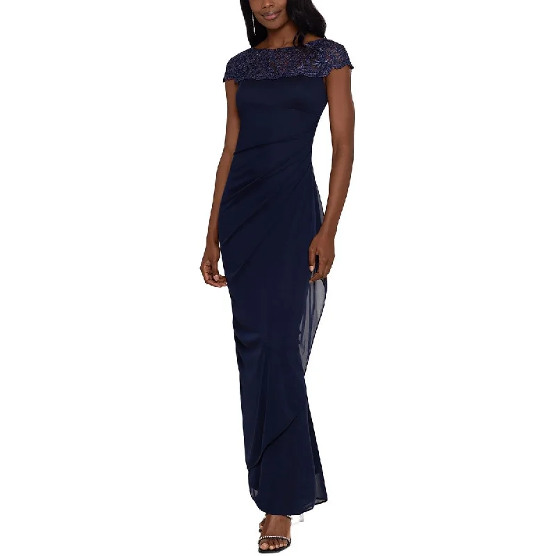 Womens Lace Cap Sleeves Evening Dress Lightweight party dresses for summer