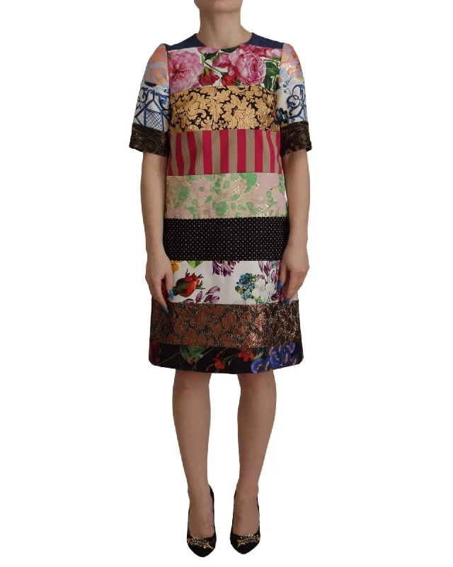 Dolce & Gabbana Patchwork Floral Jacquard Mini Gown Dress Best party dresses for formal events Dolce & Gabbana Patchwork Floral Jacquard Mini Gown Dress Best party dresses for formal events