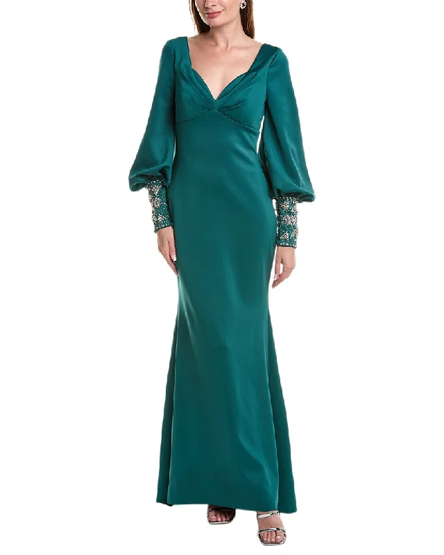 Badgley Mischka Scuba Gown Comfortable party dresses for all-night wear