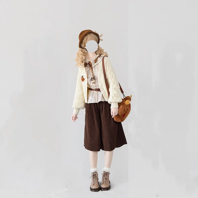 YuanSu~Vintage Loose Lolita Corduroy Pants