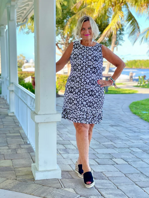 NAPLES DAY SHIFT RUFFLE DRESS