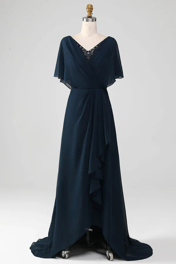 Mother Of The Bride Dress A-Line V-Neck Asymmetrical Sequins With Beading Floor-length Sequin Dress Mother Of The Bride Dress A-Line V-Neck Asymmetrical Sequins With Beading Floor-length Sequin Dress